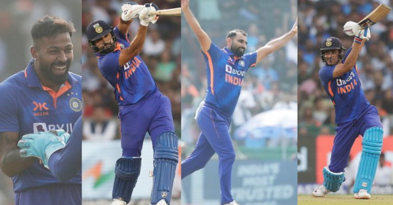 IND vs NZ : मोहम्मद शमी ने गेंद से मचाया कहर, रोहित शर्मा ने उड़ाए 2 छक्के, शुभमन गिल और हार्दिक पांड्या भी चमके